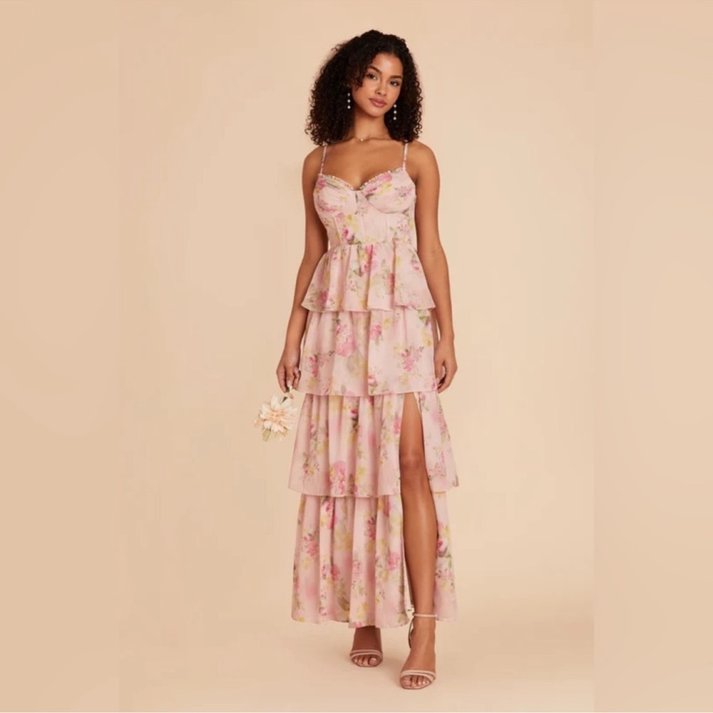Birdy Grey Pink Floral Tiered Wedding Dress